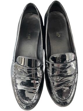 Lauren by Ralph Lauren Black Patent Leather Dalena Penny Loafers, 9